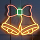 Festive 44cm Neon Flex Hanging Double Bell
