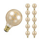 10-Pack Crompton Globe LED Light Bulbs B22 4.9W (35W Eqv) Dim Extra Warm White Antique G80 Spiral Filament Bayonet Filament Vintage Large