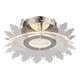 Firstlight LED Trinity Flower Flush Ceiling Light 3000K Transparent Acrylic in Brushed Steel
