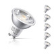 5-Pack LiteTech GU10 Spotlight LED Light Bulbs 6.5W (50W Eqv) Dim Warm White Halogen Replacement COB Twist and Lock