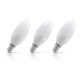 3-Pack Candle LED Light Bulbs E14 5W (40W Eqv) Warm White Opal Frosted