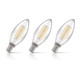 3-Pack Candle LED Light Bulbs E14 5W (40W Eqv) Dimmable Warm White Clear Filament