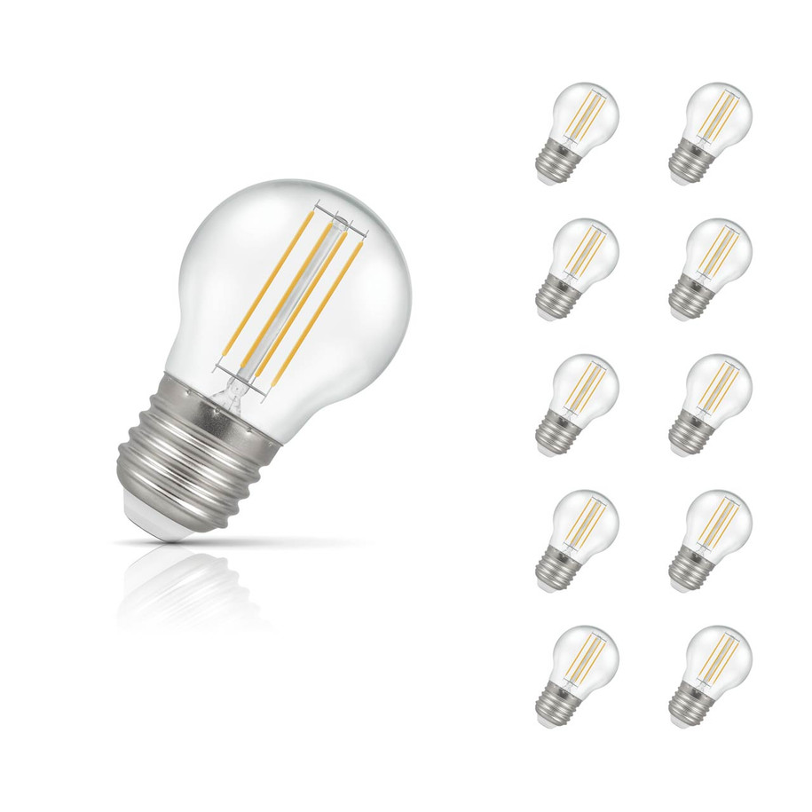 Crompton Golfball LED Light Bulb Dimmable E27 4.2W (40W Eqv) Warm White 10-Pack Filament Clear 1