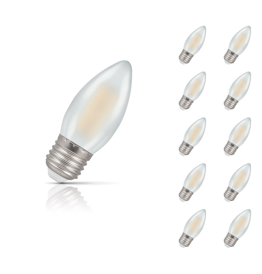 Crompton Lamps Dimmable LED Candle 5W E27 Filament (10 Pack) Warm White Pearl (40W Eqv) Image 1