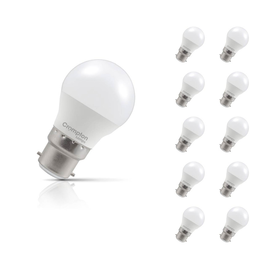 Crompton Golfball LED Light Bulb B22 4.2W (40W Eqv) Warm White 10-Pack Opal Price Comparisons | Compare The Build