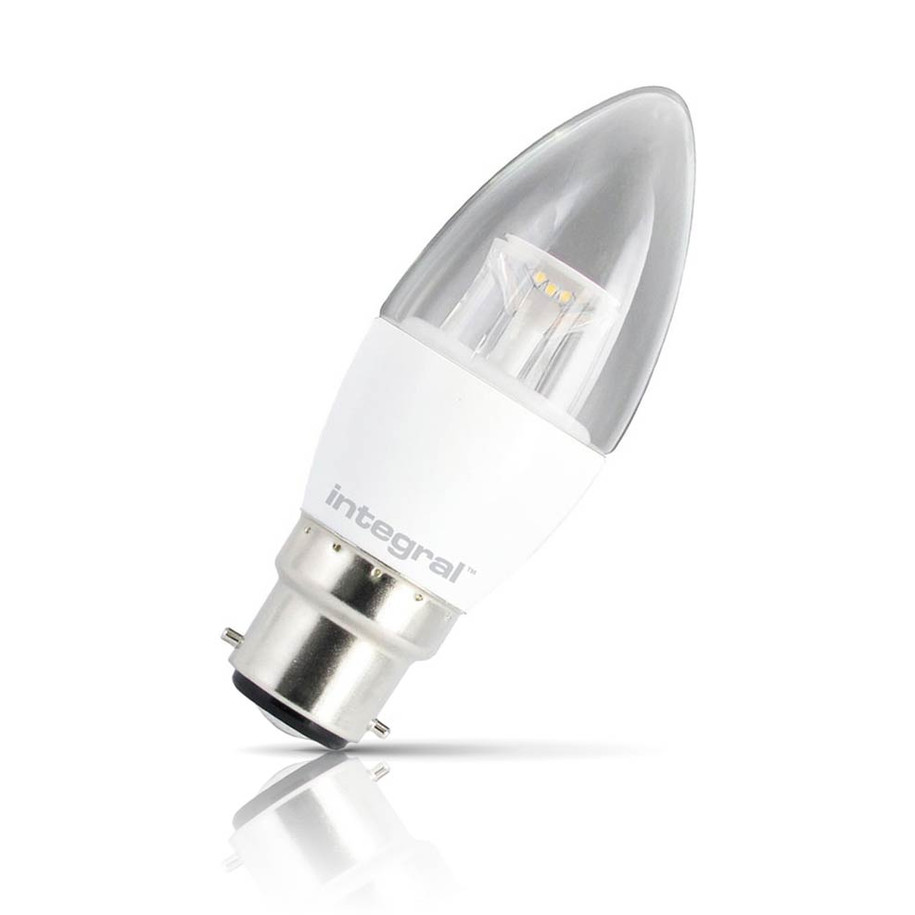 Integral LED Candle 6W B22 Warm White Clear Image 1