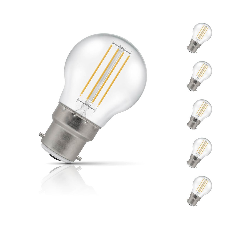 Crompton Golfball LED Light Bulb Dimmable B22 4.2W (40W Eqv) Warm White 5-Pack Filament Clear Price Comparisons | Compare The Build