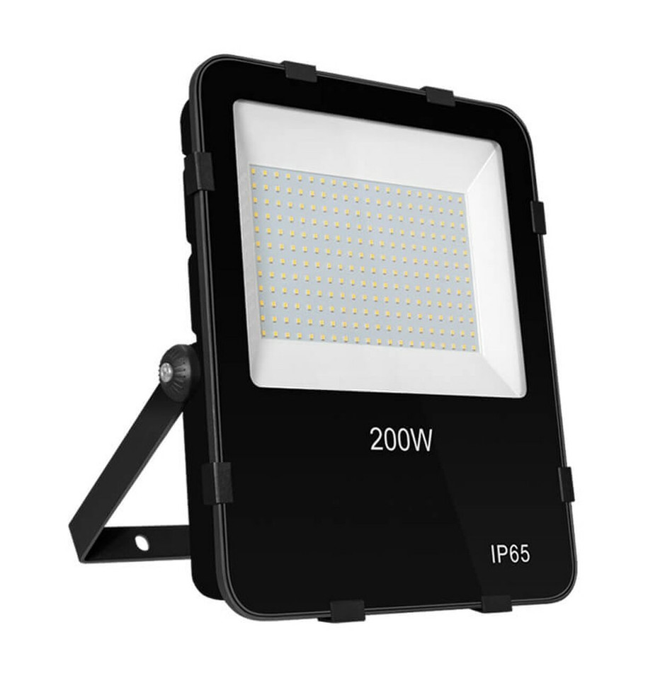 Phoebe LED Floodlight with Photocell Sensor 200W Cool White Black Powder Coat