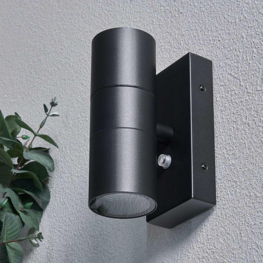 Zink LETO Outdoor Up and Down Wall Light with Dusk Til Dawn Sensor Black Price Comparisons | Compare The Build