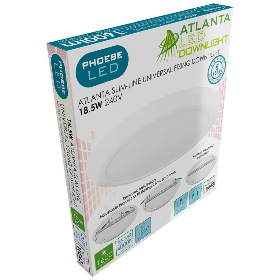 Phoebe LED Downlight 18.5W Cool White Adjustable Atlanta 120° White 4