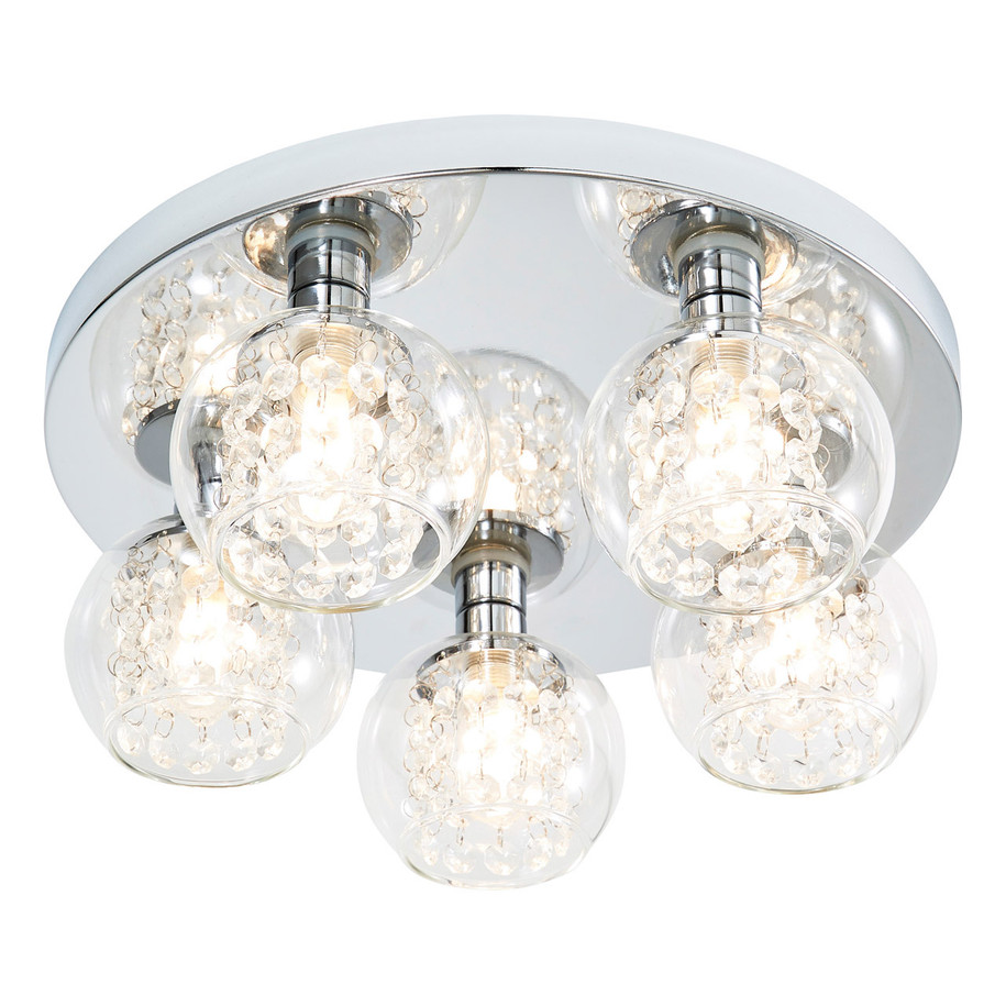 Spa Megara 5 Light Ceiling Light Decorative Crystal Clear Glass and Chrome 2