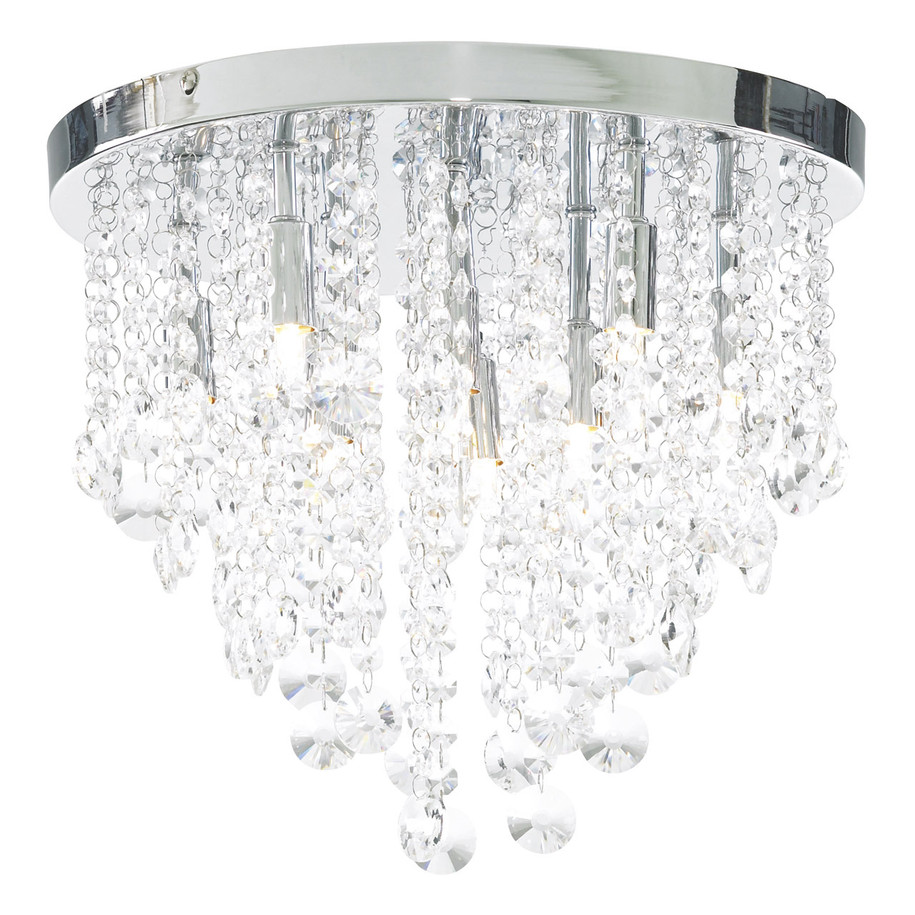 Spa Celeste 9 Light Flush Ceiling Light Crystal Glass and Chrome 1