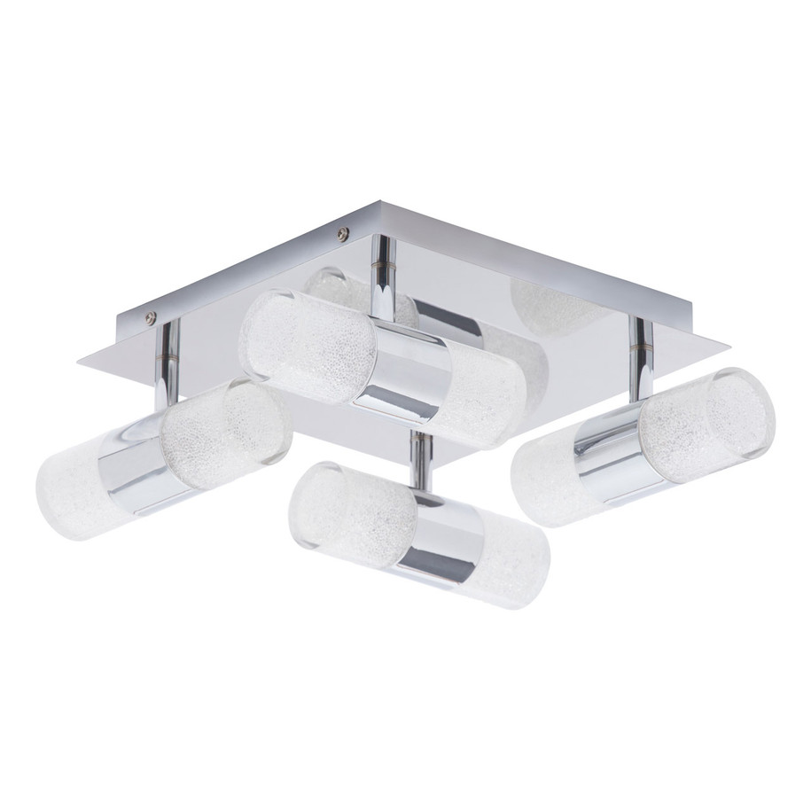 Spa Oslo LED 4 Light Ceiling Spotlight 40W Warm White Crackle Effect and Chrome 1