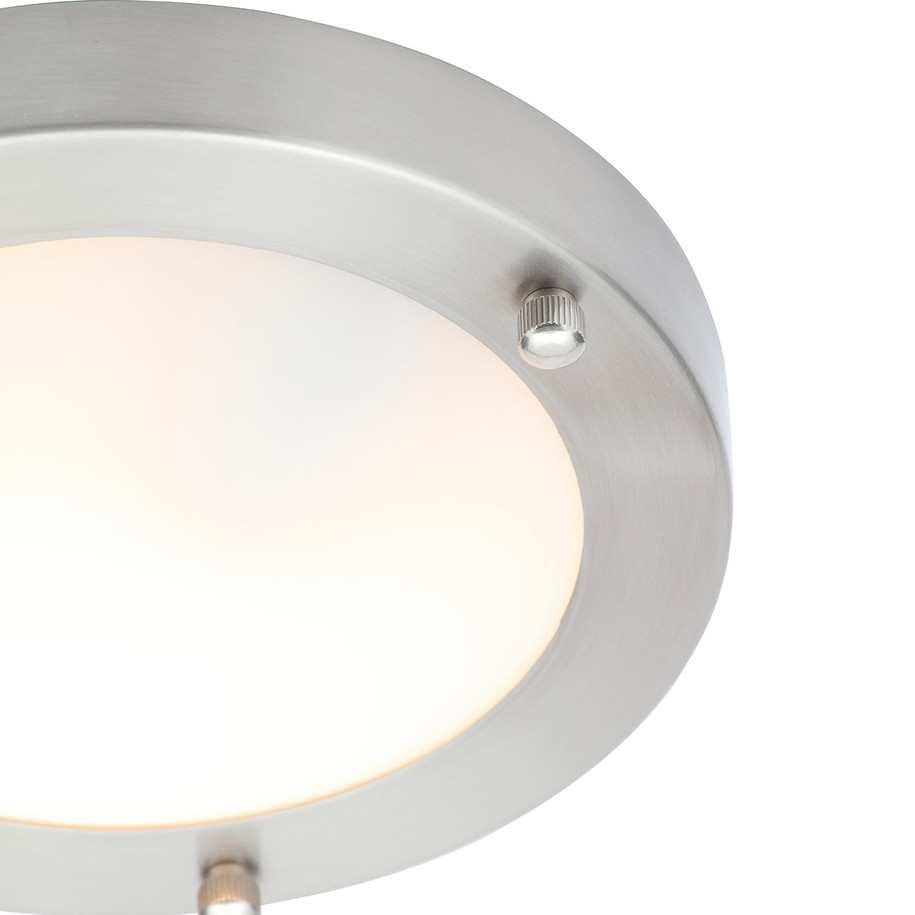 Spa 180mm Delphi Flush Ceiling Light Opal Glass and Satin Nickel 2