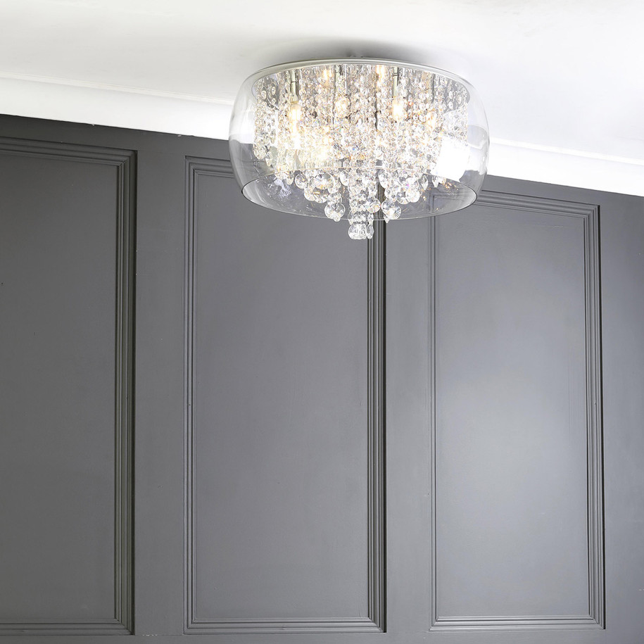 Spa Pro Nore Encased Flush Light Crystal Glass and Chrome 4