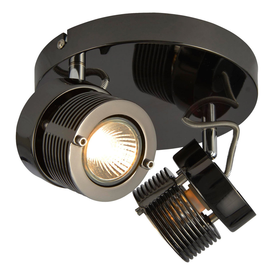 Inlight Pedro 2-Light Ceiling Spotlight Black Chrome 1