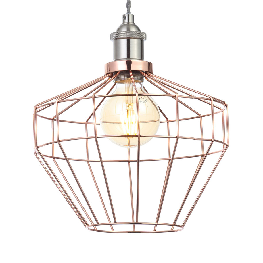 Inlight Castor Diamond Wire 263mm Easyfit Lamp Shade Antique Copper 3