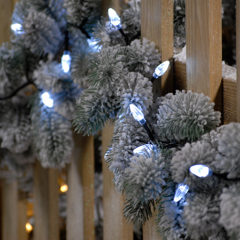 Festive 11.9m Indoor & Outdoor Diamond Christmas Tree Fairy Lights 200 White LEDs 2