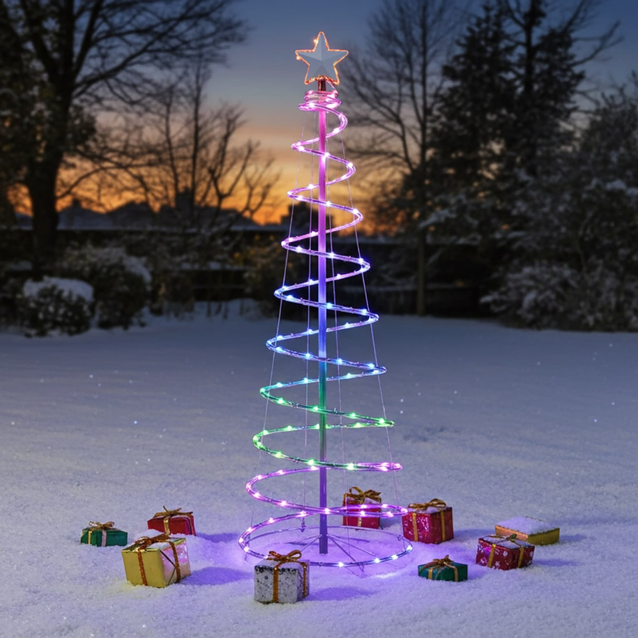 Festive Rainbow Collection LED 6ft Digital Tree 20.25W 135 RGB Colour Changing