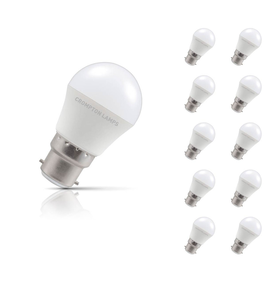 Crompton Golfball LED Light Bulb Dimmable B22 5W (40W Eqv) Cool White 10-Pack Opal Price Comparisons | Compare The Build