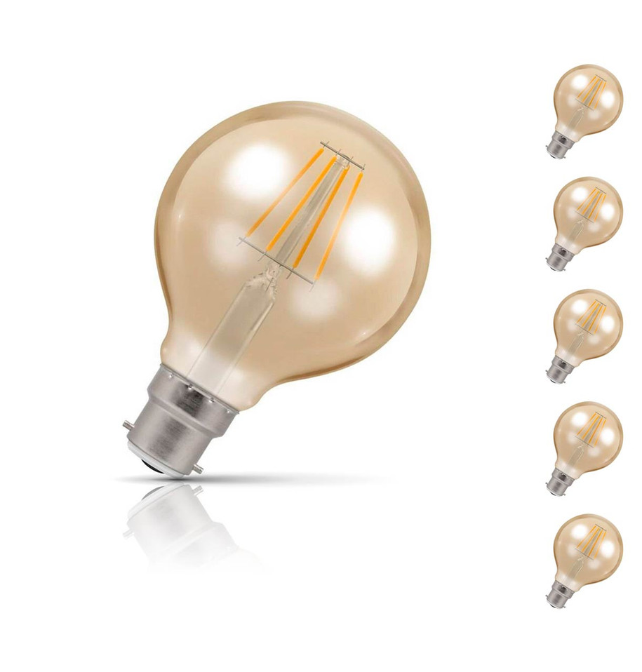 Crompton Globe LED Light Bulb G80 B22 5W (35W Eqv) Warm White 5-Pack Vintage Price Comparisons | Compare The Build