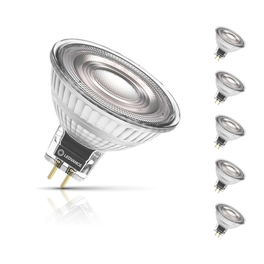 Ledvance LED MR16 Bulbs 6.8W GU5.3 12V Dimmable Performance Class (5 Pack) Cool White 36° 1