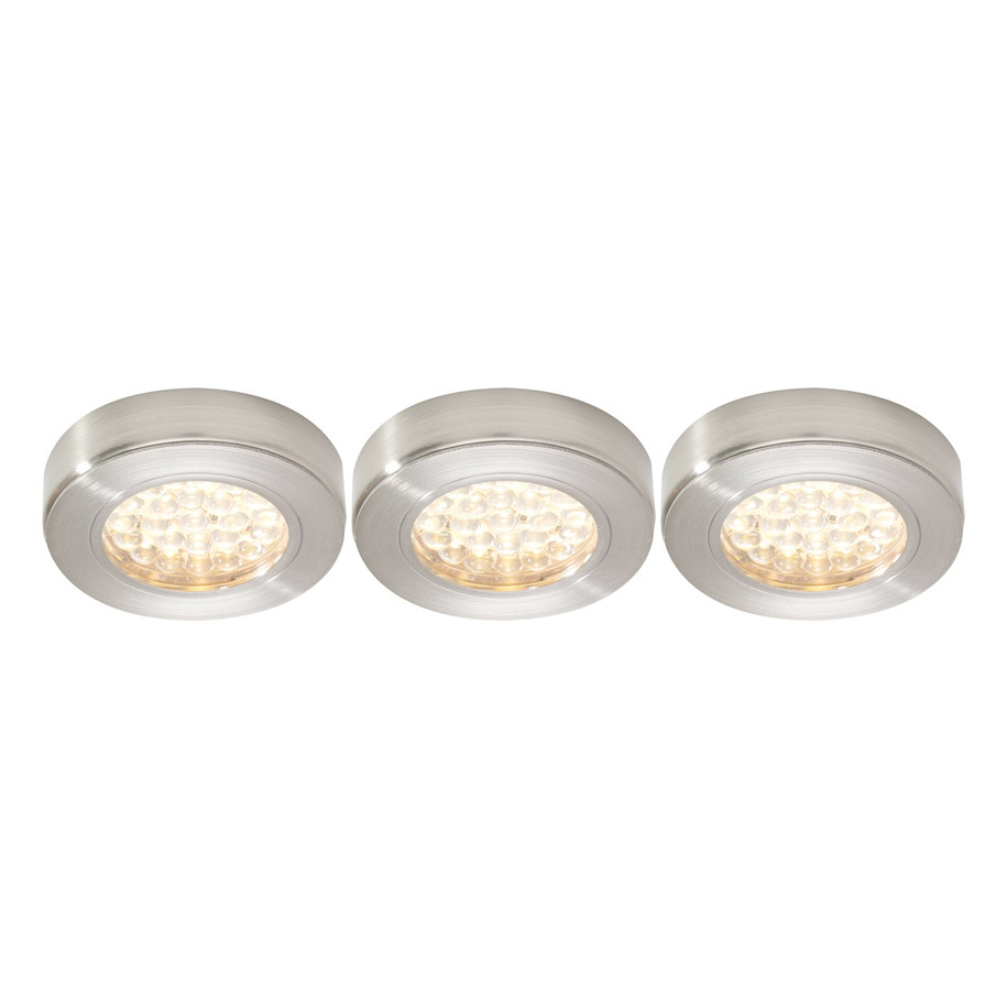 NxtGen Georgia Surface LED Under Cabinet Light 1.8W (3 Pack) Warm White 65° Brushed Nickel 1