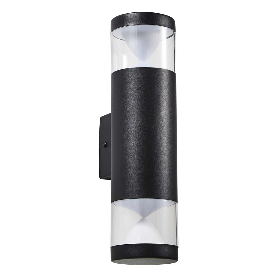 Zink POLLUX 8W LED Outdoor Up and Down Wall Light Black 1