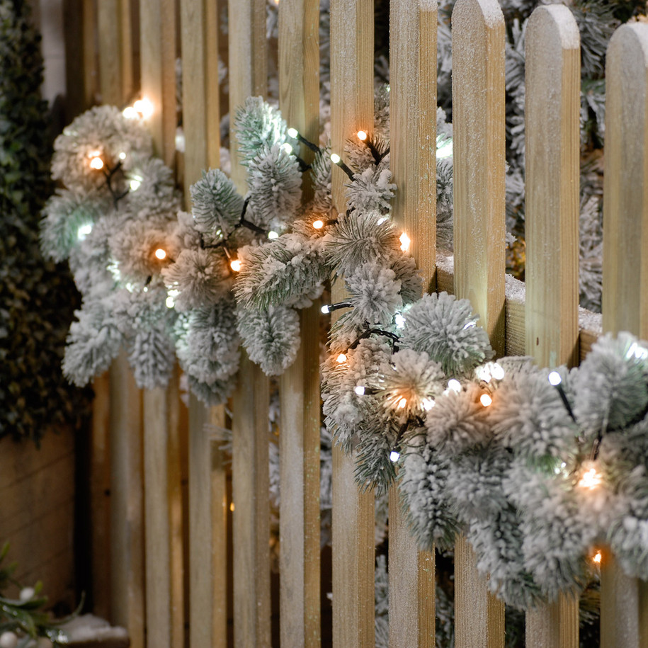 Festive Indoor & Outdoor 7ft Christmas Tree Glow-Worm Lights 1000 White & Warm White LED 4