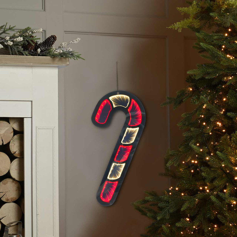 Festive 40cm Candy Cane Infinity Light 1