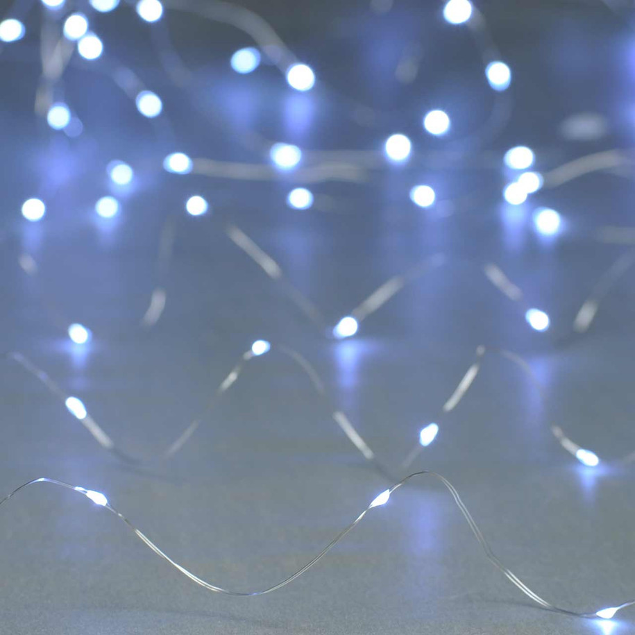 Festive 5m Multifunction Battery Fairy Lights 50 Cool White LEDs 1