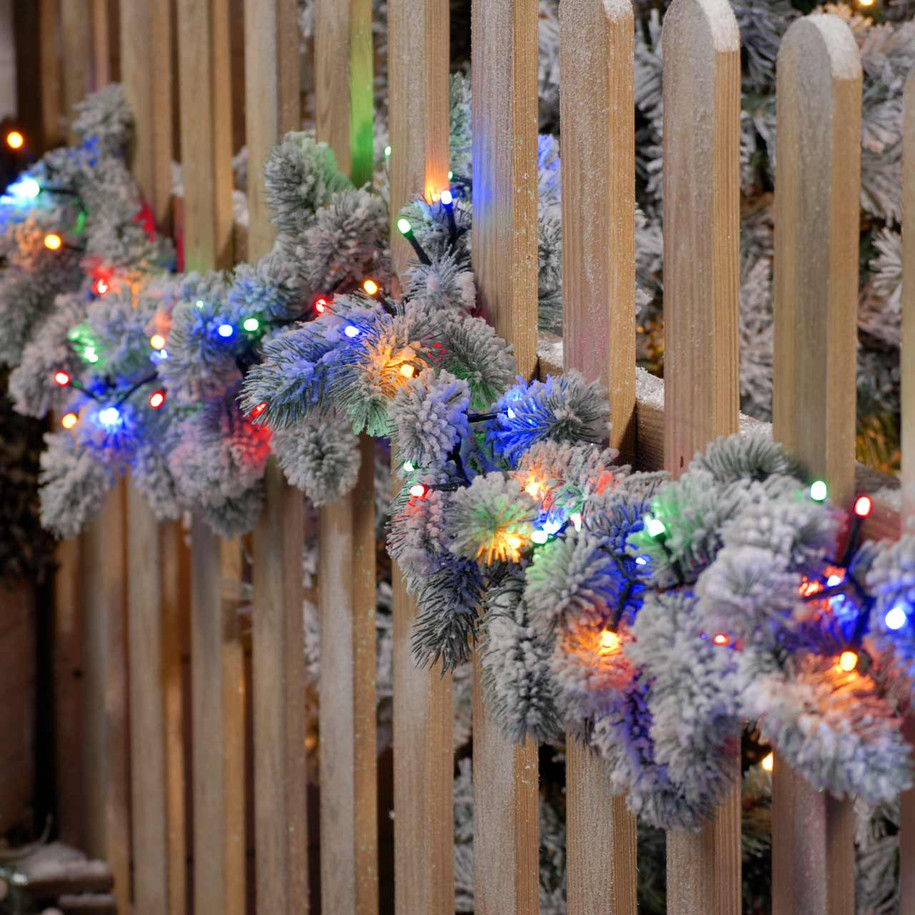 Festive 12.9m Indoor & Outdoor Glow-Worm String Lights 500 Multi-Coloured LEDs 2