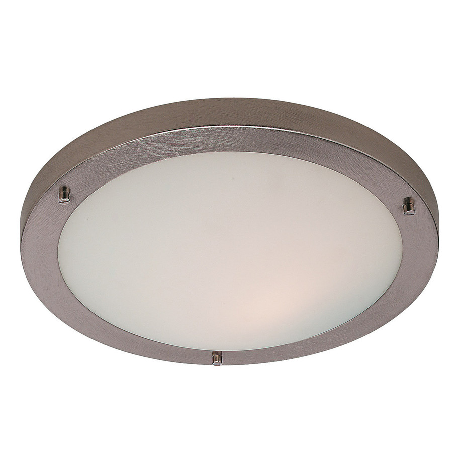 Firstlight Rondo LED 31cm Flush Ceiling Light 12W Warm White in Brushed Steel and Opal Glass Price Comparisons | Compare The Build