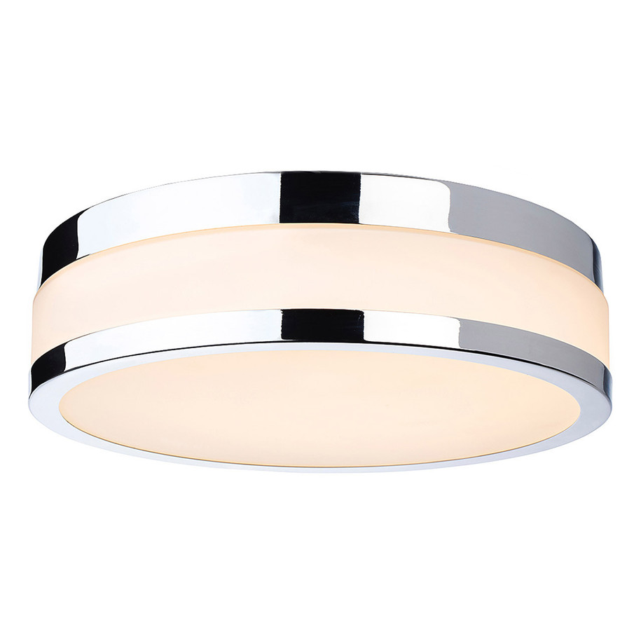 Firstlight Marnie LED Flush Ceiling Light 18W Warm White in Chrome and Opal Glass Price Comparisons | Compare The Build