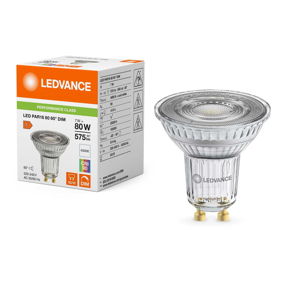 Ledvance LED GU10 Bulbs 8.3W Dimmable Performance Class Cool White 36° 4