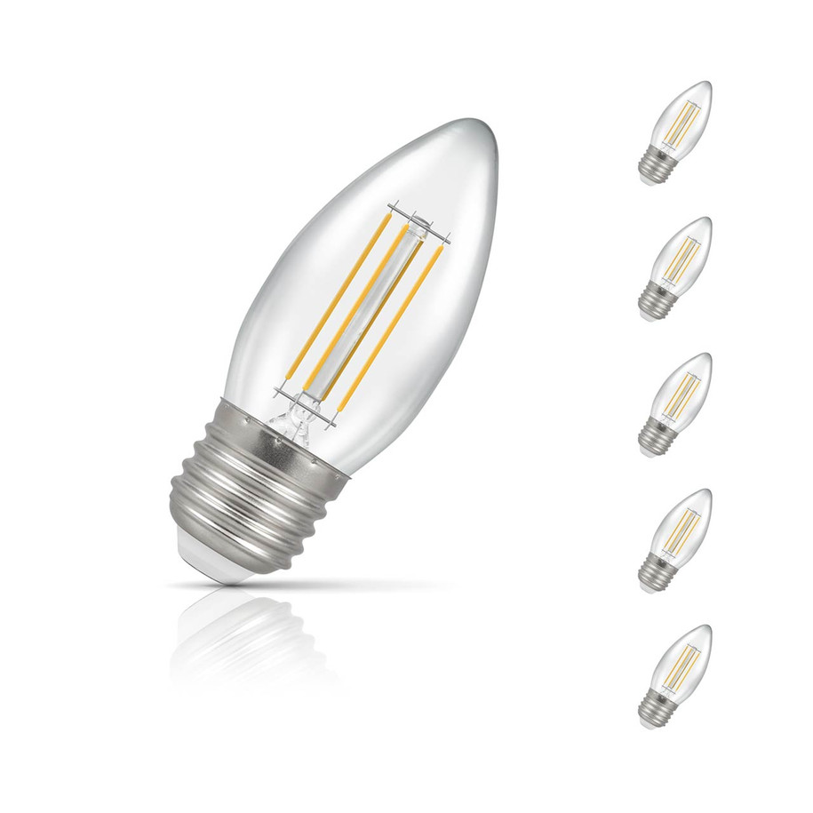Crompton Candle LED Light Bulb E27 4.2W (40W Eqv) Warm White 5-Pack Clear Price Comparisons | Compare The Build