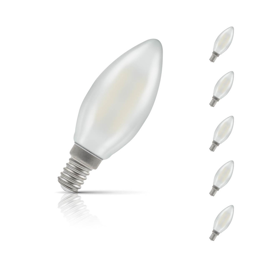 Crompton Candle LED Light Bulb E14 2.2W (25W Eqv) Warm White 5-Pack Pearl 1