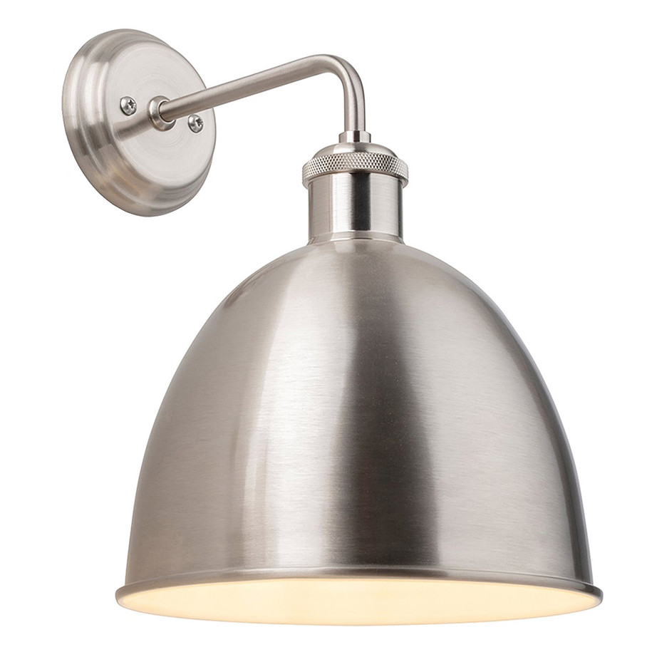 Firstlight Genoa Contemporary Style Wall Light Brushed Steel 1
