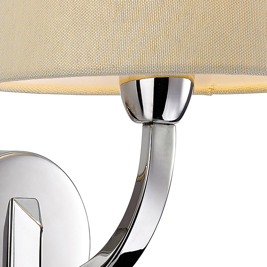 Firstlight Fairmont Contemporary Style Wall Light Polished Steel and Cream Shade 2