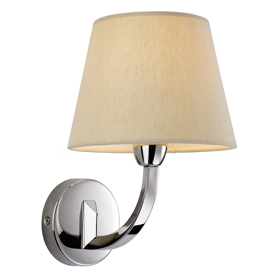 Firstlight Fairmont Contemporary Style Wall Light Polished Steel and Cream Shade 1