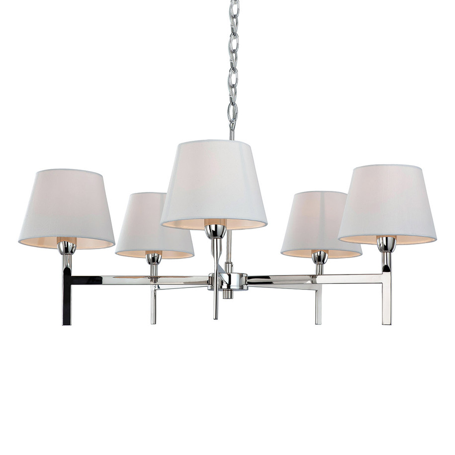 Firstlight Transition Contemporary Style 5-Light Pendant Light Cream and Polished Steel Price Comparisons | Compare The Build