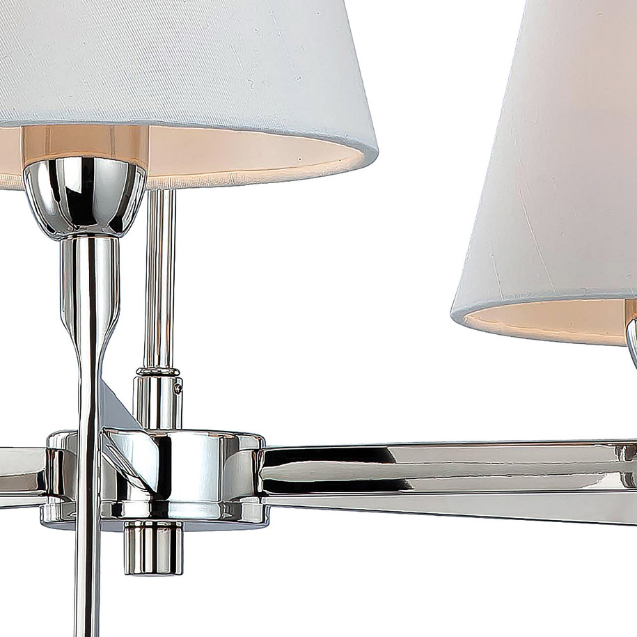 Firstlight Transition Contemporary Style 5-Light Pendant Light Polished Steel and Cream Shades 2