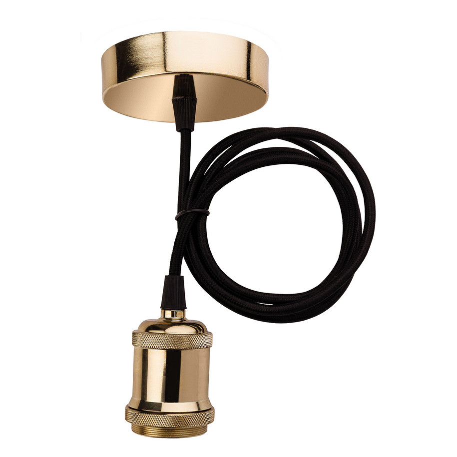 Firstlight Pendant Retro Style Pendant Cord Set Brass and Black Price Comparisons | Compare The Build
