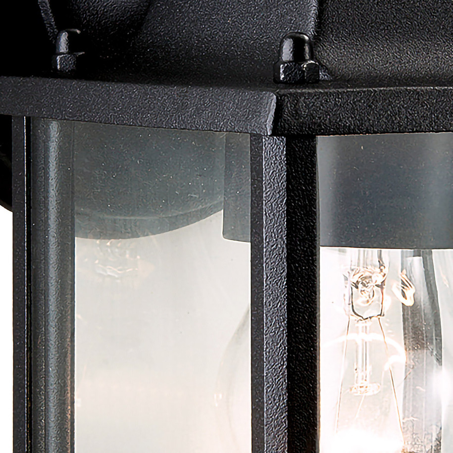 Firstlight Coach Country Cottage Style Lantern in Black and Clear Glass 2