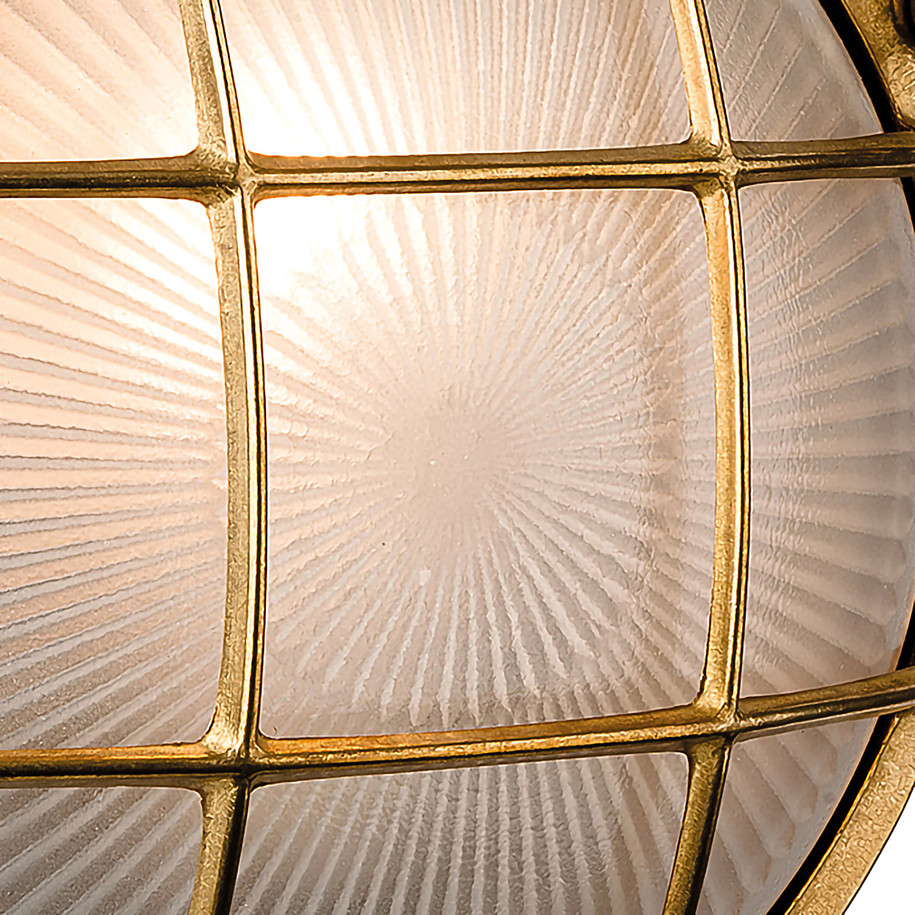 Firstlight Nautic Classic Marine Style Round Bulkhead in Solid Brass and Frosted 2