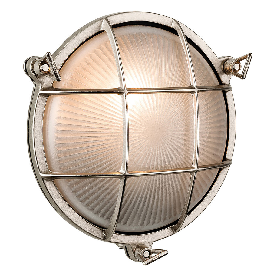 Firstlight Nautic Style Round Bulkhead in Solid Brass with Nickel Plating and Frosted Price Comparisons | Compare The Build