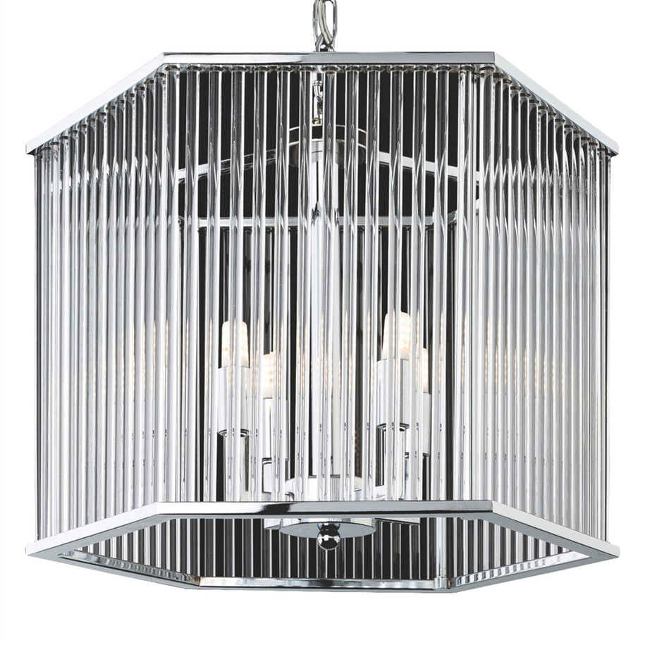 Firstlight Rialto Art Deco Style Pendant Light in Chrome and Clear 1