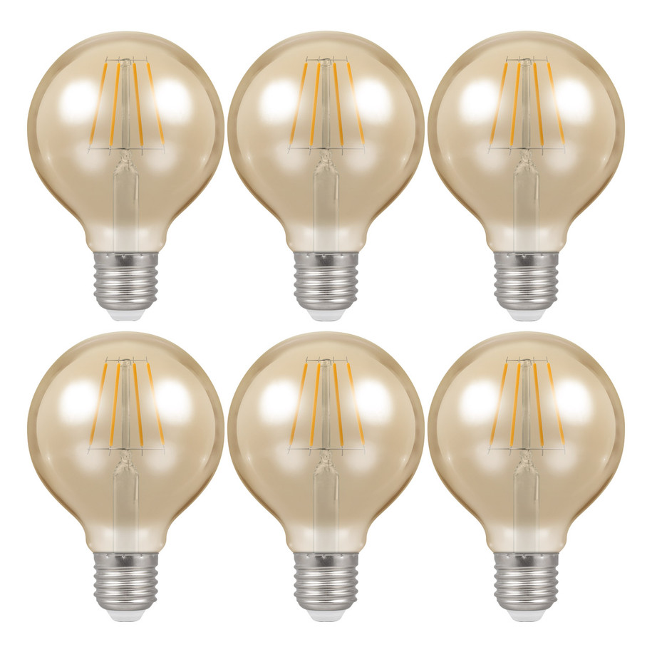 Crompton Globe LED Light Bulb G80 E27 4.5W (35W Eqv) Warm White 6-Pack Vintage 1