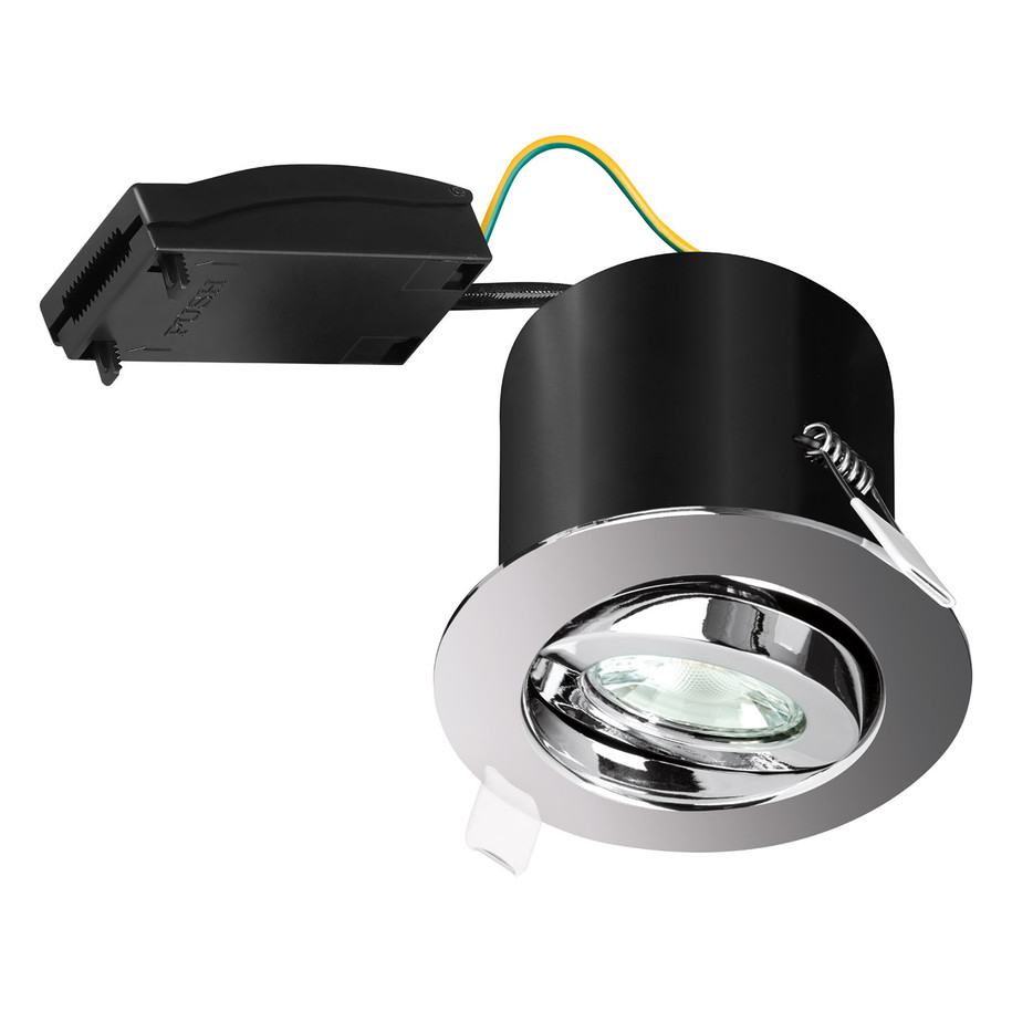 Phoebe LED GU10 Fire Rated Downlight Firesafe Chrome Adjustable 1