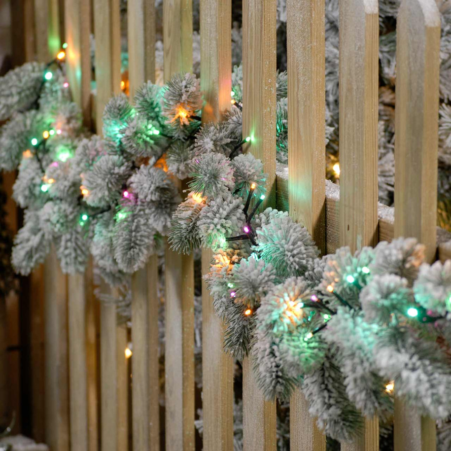 Festive Indoor & Outdoor 9ft Christmas Tree Sparkle Lights 2000 Aurora LEDs 3